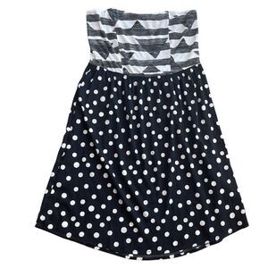 Roxy Mixed Print Bandeau Strapless Dress Coverup Size Large Juniors
